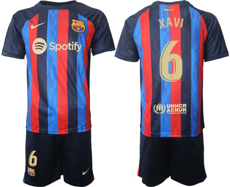 Men 2022-2023 Club Barcelona home blue #6 Soccer Jersey